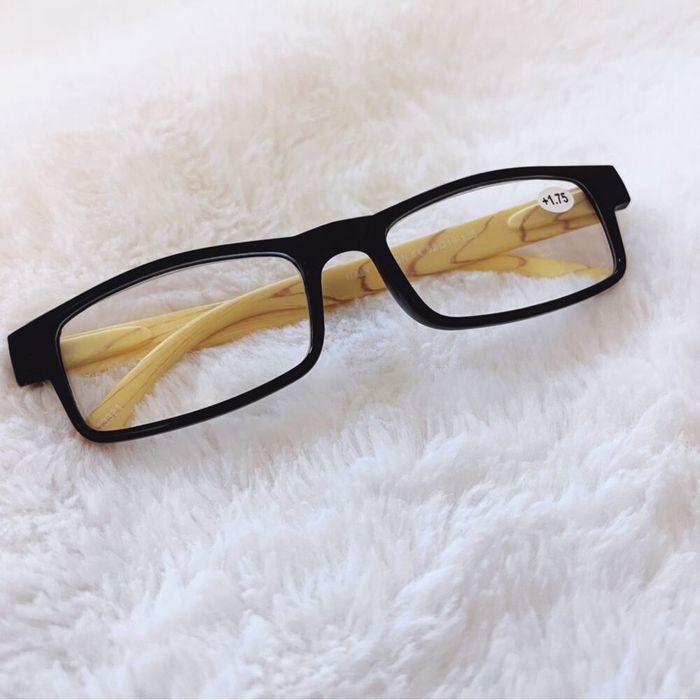 Rory Black & Light Wood Rectangular Reader Glasse… - image 5